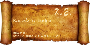 Kaszás Endre névjegykártya