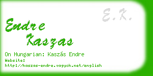 endre kaszas business card